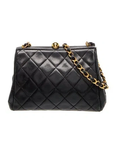 Pre-owned Chanel Quilted Frame Bag In Black