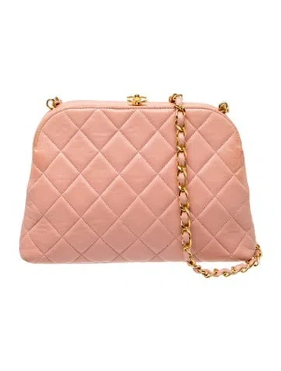 Pre-owned Chanel Quilted Frame Bag In Pink