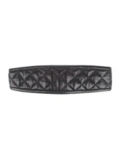 Pre-owned Chanel Quilted Leather Headband In Black