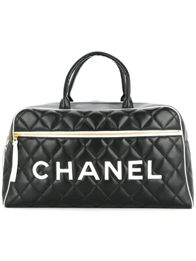 Pre-owned Chanel Quilted Luggage Handbag In Black