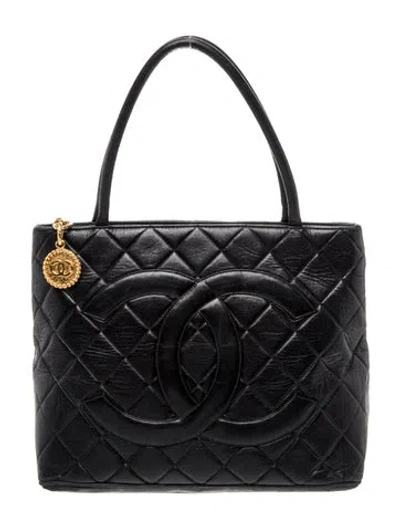 Pre-owned Chanel Quilted Medallion Tote In Black