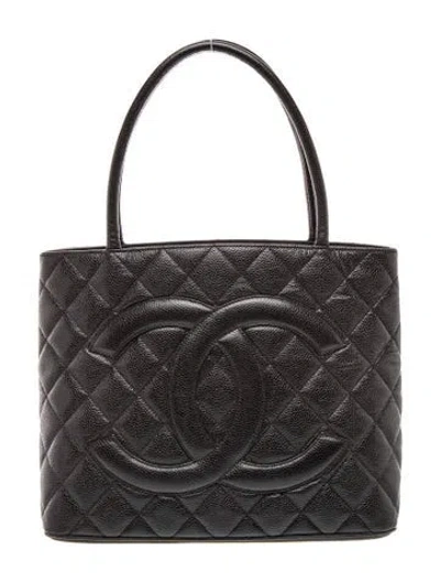 Pre-owned Chanel Quilted Medallion Tote In Black