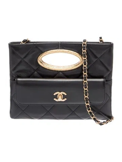 Pre-owned Chanel Quilted Mini Clutch Flap Bag In Black