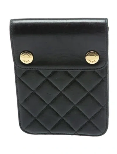 Pre-owned Chanel Quilted Mini Pouch In Black