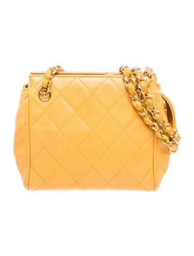 Pre-owned Chanel Quilted Mini Tote In Yellow
