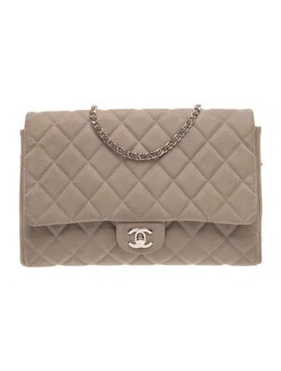 Pre-owned Chanel Quilted New Clutch W/ Chain In Gray