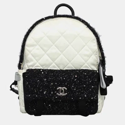 Pre-owned Chanel Quilted Nylon & Tweed Backpack