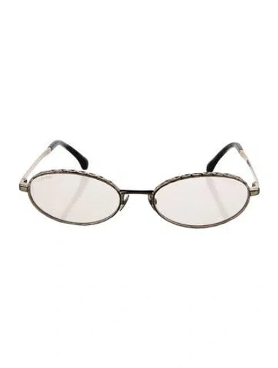 Pre-owned Chanel Quilted Pattern Round Eyeglasses In Multi