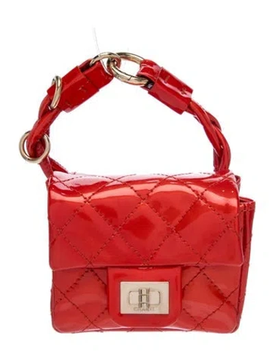 Pre-owned Chanel Quilted Reissue Anklet In Red
