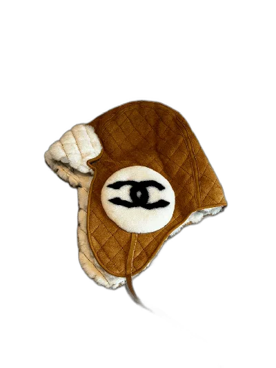 Pre-owned Chanel Quilted Ski Hat Available Now In Brown