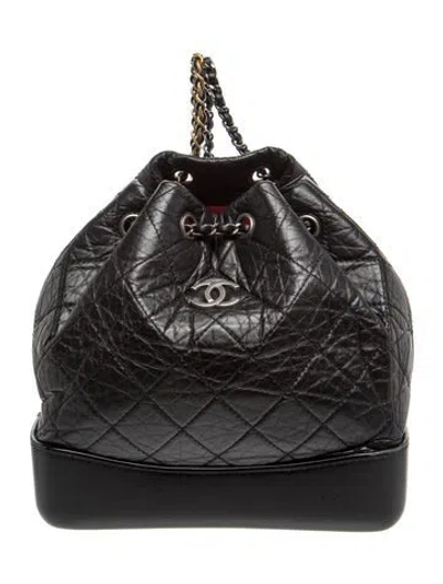 Pre-owned Chanel Quilted Small Gabrielle Backpack In Black