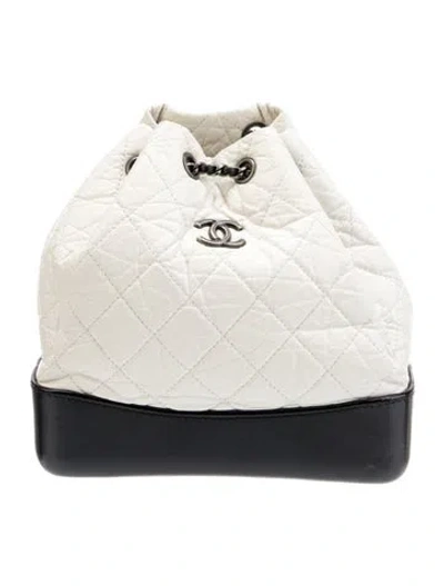 Pre-owned Chanel Quilted Small Gabrielle Backpack In White