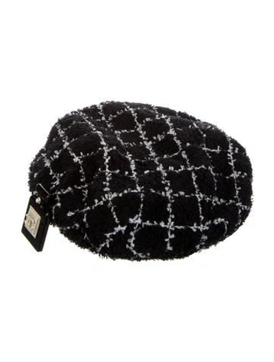 Pre-owned Chanel Quilted Terry Hat In Black