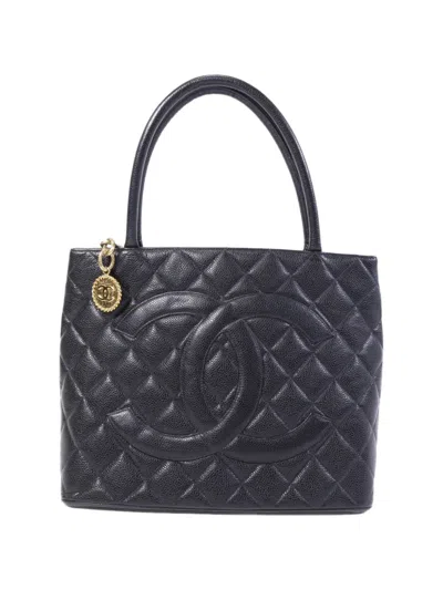 Pre-owned Chanel Quilted Tote Bag In Black