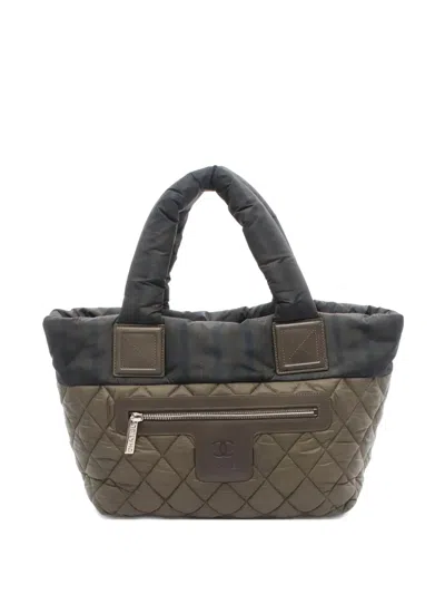 Pre-owned Chanel Quilted Tote Bag In Green
