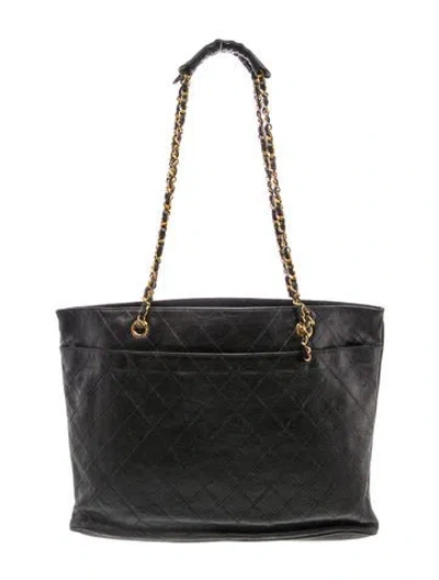 Pre-owned Chanel Quilted Tote In Black