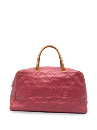 Chanel Quilted Travel Bag In Pink