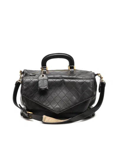 Chanel Quilted Travel Line Weekend Bag In Black