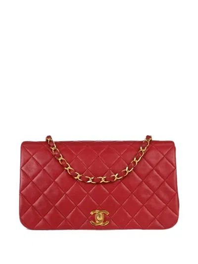 Pre-owned Chanel Quilted Turn-lock Shoulder Bag In Red