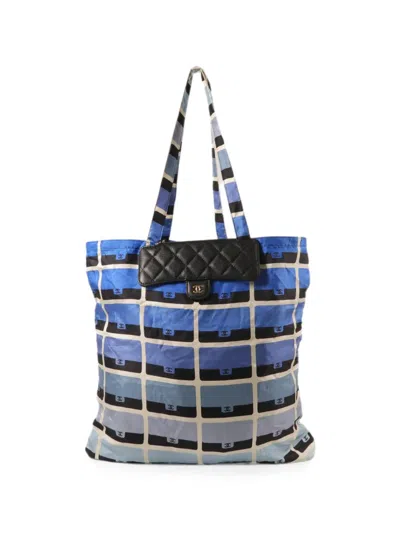 Pre-owned Chanel Quilted Turn-lock-fastening Shoulder Bag In Blue