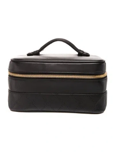 Pre-owned Chanel Quilted Vanity Case In Black