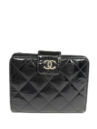 Pre-owned Chanel Quilted Wallet In Black