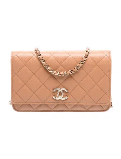 Pre-owned Chanel Quilted Wallet On Chain In Brown