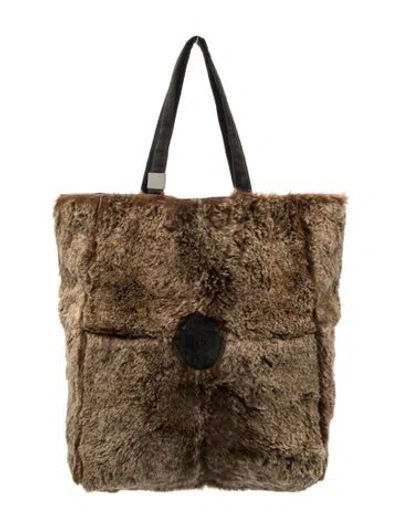 Pre-owned Chanel Rabbit Cc Tote In Brown
