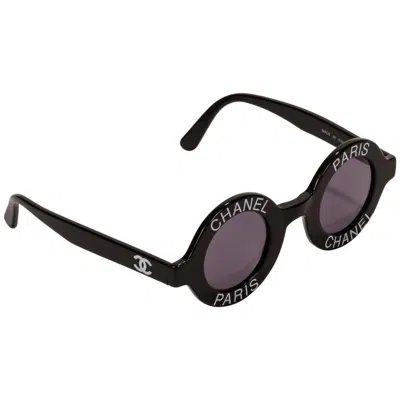 Pre-owned Chanel Rare 1980's  Collectible Round Glasses In Black