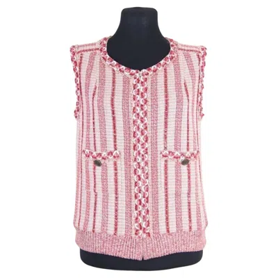 Pre-owned Chanel Rare!  & Karl Lagerfeld 01p Spring/summer Rtw 2001 Linen Vest In Sand