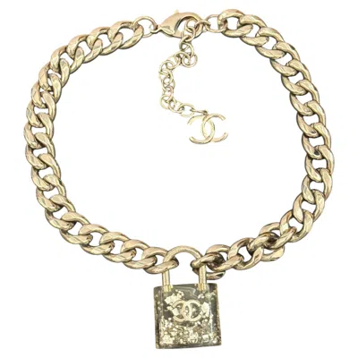 Pre-owned Chanel Rare  F/w 2014 Shopping Center Padlock Chain Choker By Karl Lagerfeld In Multiple