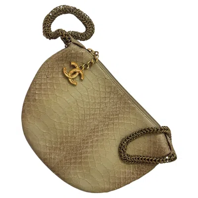 Pre-owned Chanel Rare  Python Fortune Cookie 2012 Collection Bag In Brown