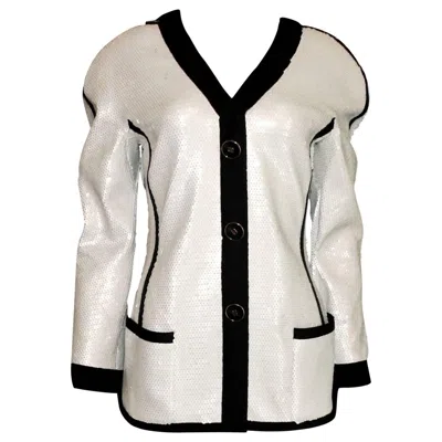 Pre-owned Chanel Rare Museum Piece 1990s  Sequin Jacket Shown At Met Museum 2005 Exhibition In Gray