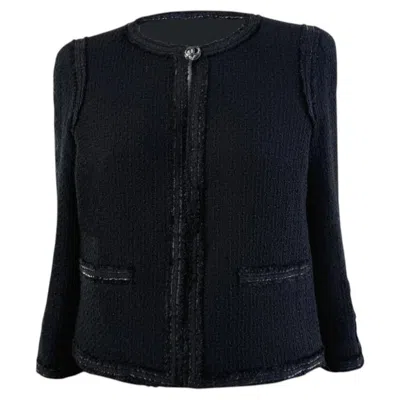 Pre-owned Chanel Rare Paris / Miami Cc Hearts Black Tweed Jacket 36 Fr