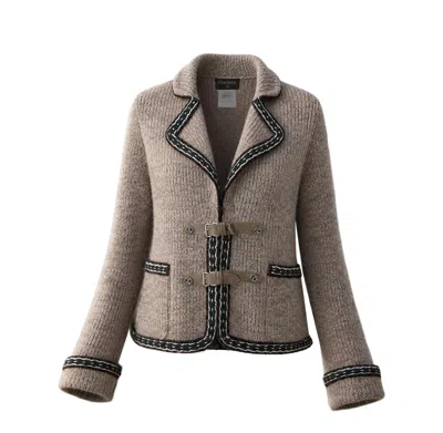 Pre-owned Chanel Rare Paris / Salzburg Jacket With Cc Dear Buttons 36 Fr In Gray