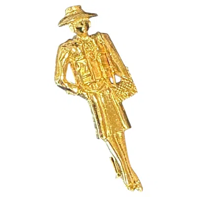 Pre-owned Chanel Rare Vintage  Figural Coco  Brooch In Gold-tone Metal, Paris, 1980s