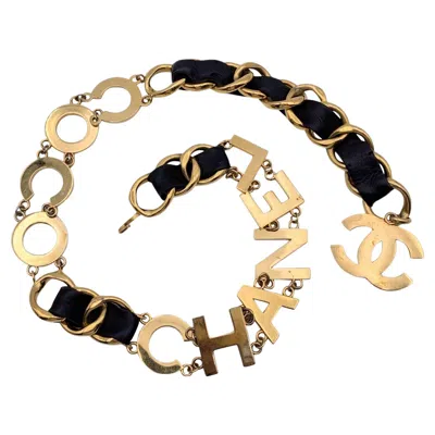 Pre-owned Chanel Rare Vintage Gold Metal Spell Out Coco  Chain Belt