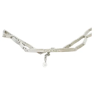 Pre-owned Chanel Rare Vintage Silver Bar Link Choker Necklace In Multi