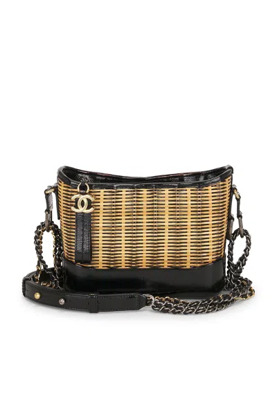 Pre-owned Chanel Rattan Small Gabrielle Hobo Bag In Neutral