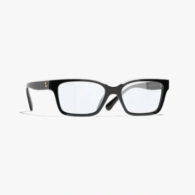 Chanel Rectangle Blue Light Glasses In Black
