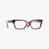 Chanel Rectangle Blue Light Glasses In Brown