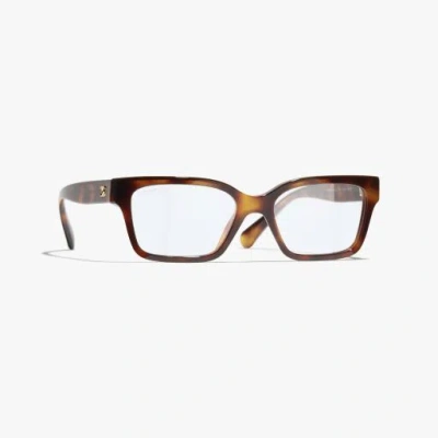 Chanel Rectangle Blue Light Glasses In Brown