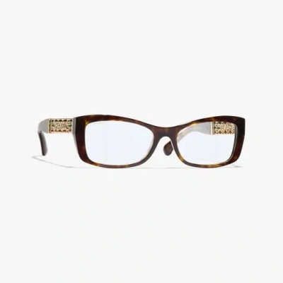 Chanel Rectangle Blue Light Glasses In Burgundy