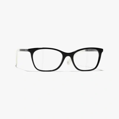 Chanel Rectangle Eyeglasses In Black
