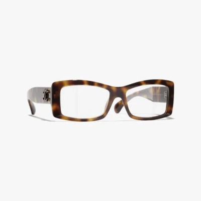 Chanel Rectangle Eyeglasses In Brown