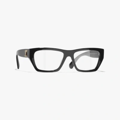 Chanel Rectangle Eyeglasses In Black