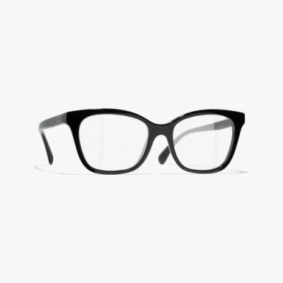 Chanel Rectangle Eyeglasses In Black