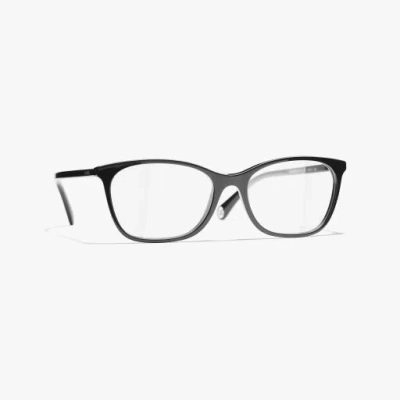 Chanel Rectangle Eyeglasses In Black