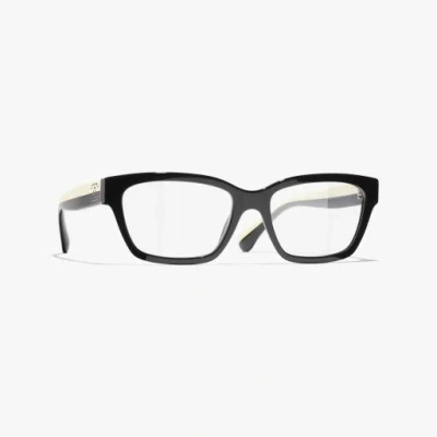 Chanel Rectangle Eyeglasses In Black