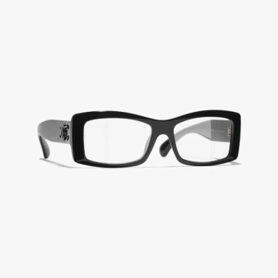Chanel Rectangle Eyeglasses In Black